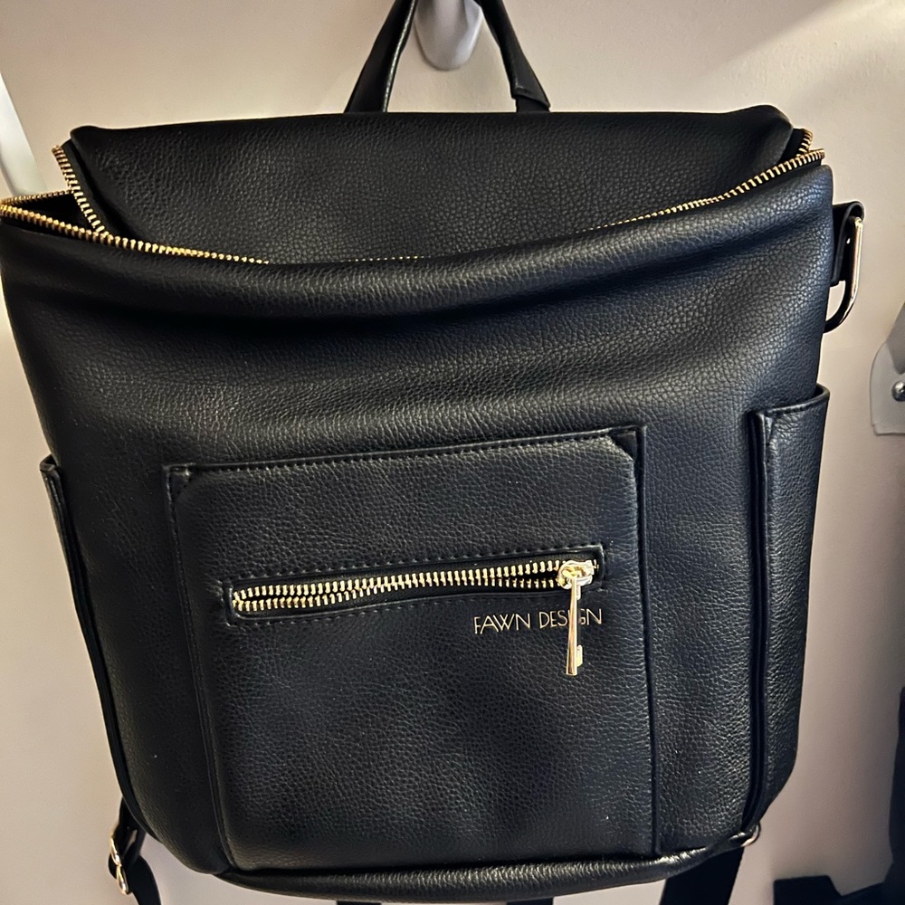 Black Fawn Design Mini Backpack/diaper bag & wallet set